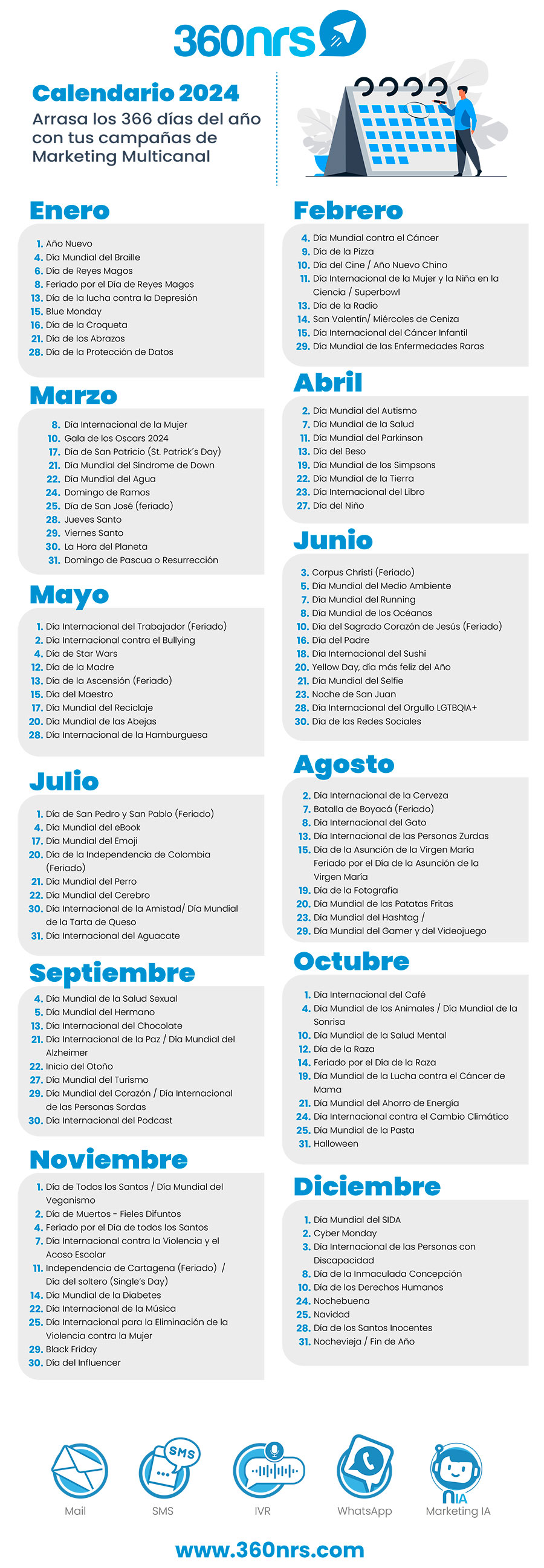 Calendario di Marketing Colombia 2024